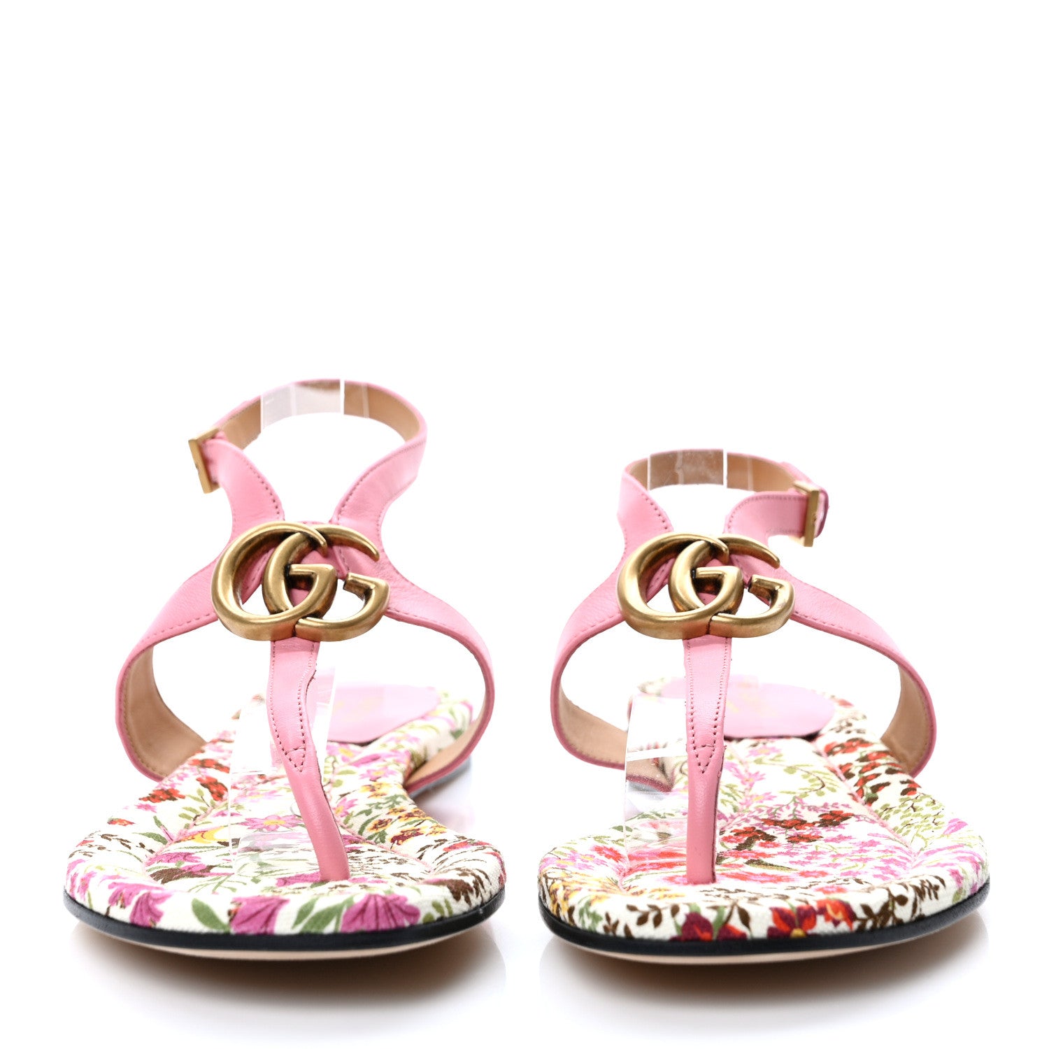 Gucci Calfskin Double G Thong Flat Sandals 38 Butterfly Pink 2 of 7