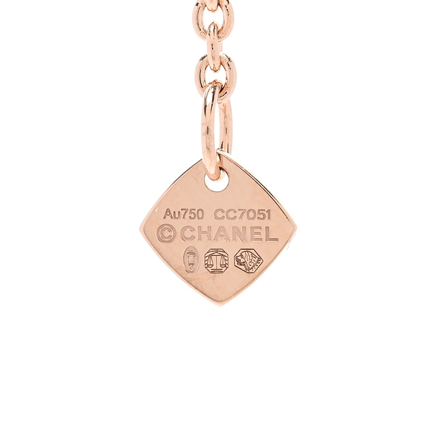 18K Beige Gold Diamond Coco Crush C Necklace