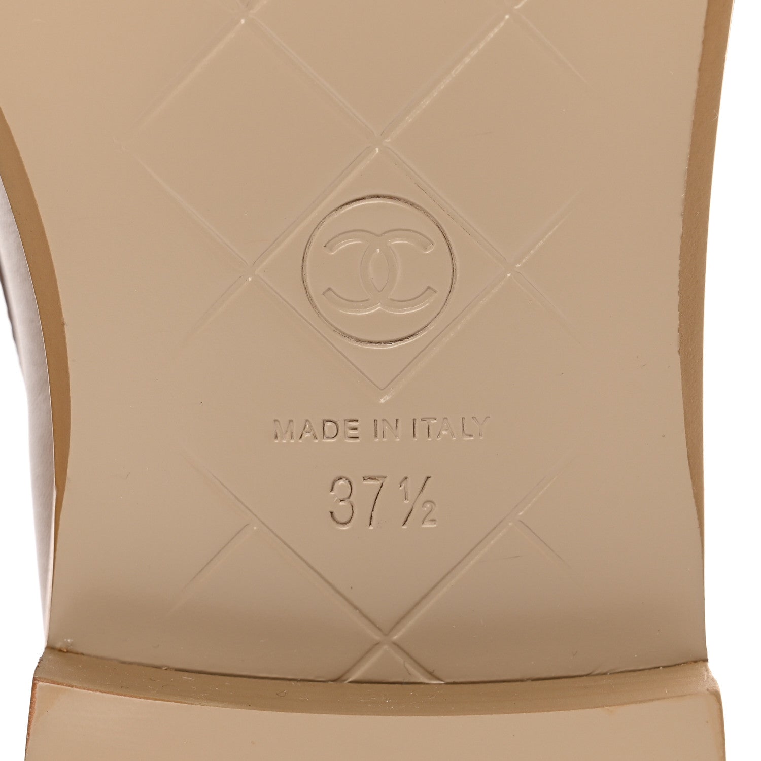 Chanel Lambskin Quilted CC Turnlock Loafers 37.5 Beige 6 of 14