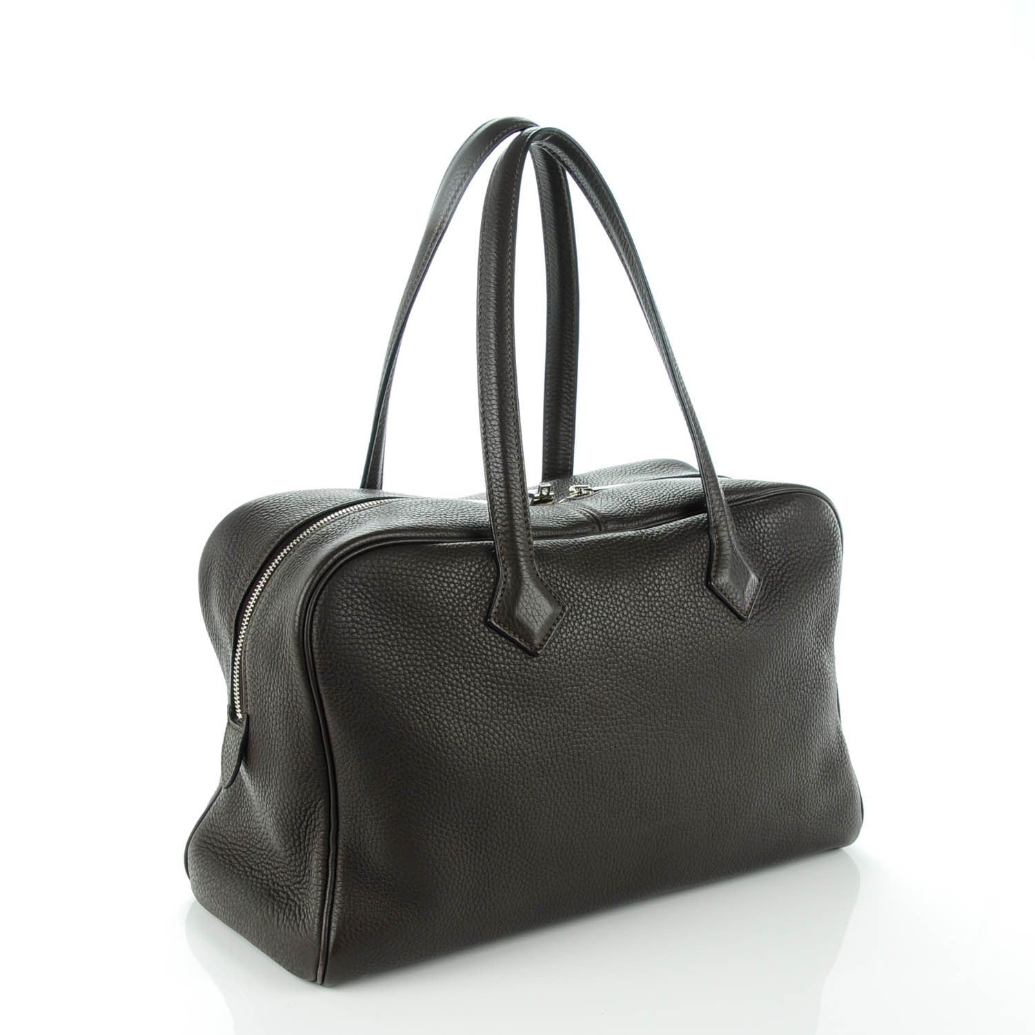 Hermes Taurillon Clemence Victoria II 35 Chocolate 4 of 10