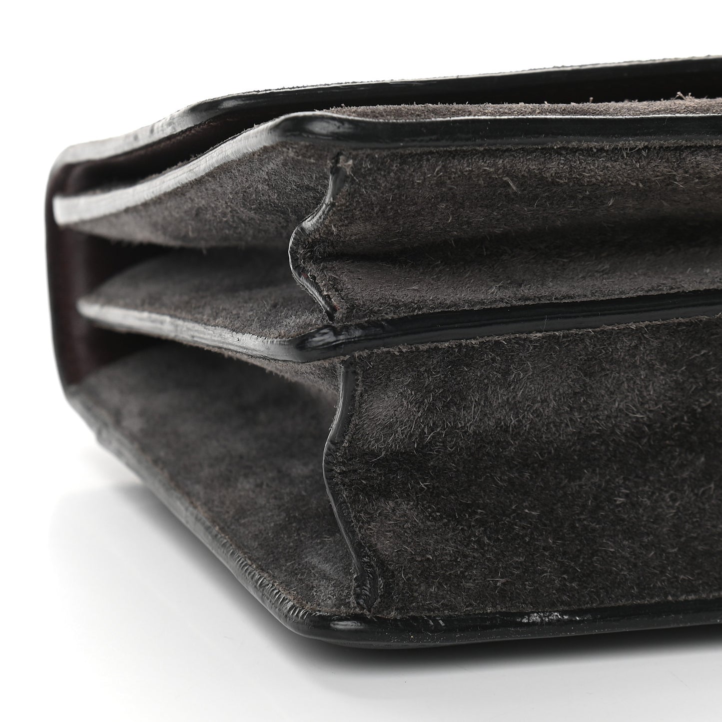 Suede Small Case Chain Flap Grey
