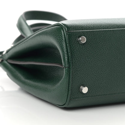 Gucci Posillipo Grain Calfskin Small Zumi Top Handle Bag Vintage Green 9 of 11