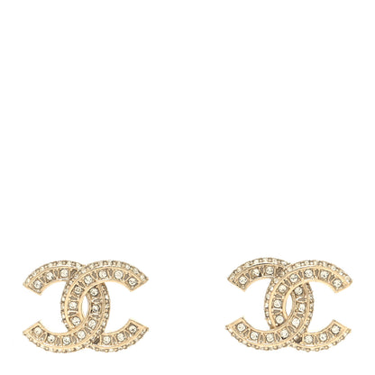 Chanel Crystal Timeless CC Earrings Gold 1 of 4