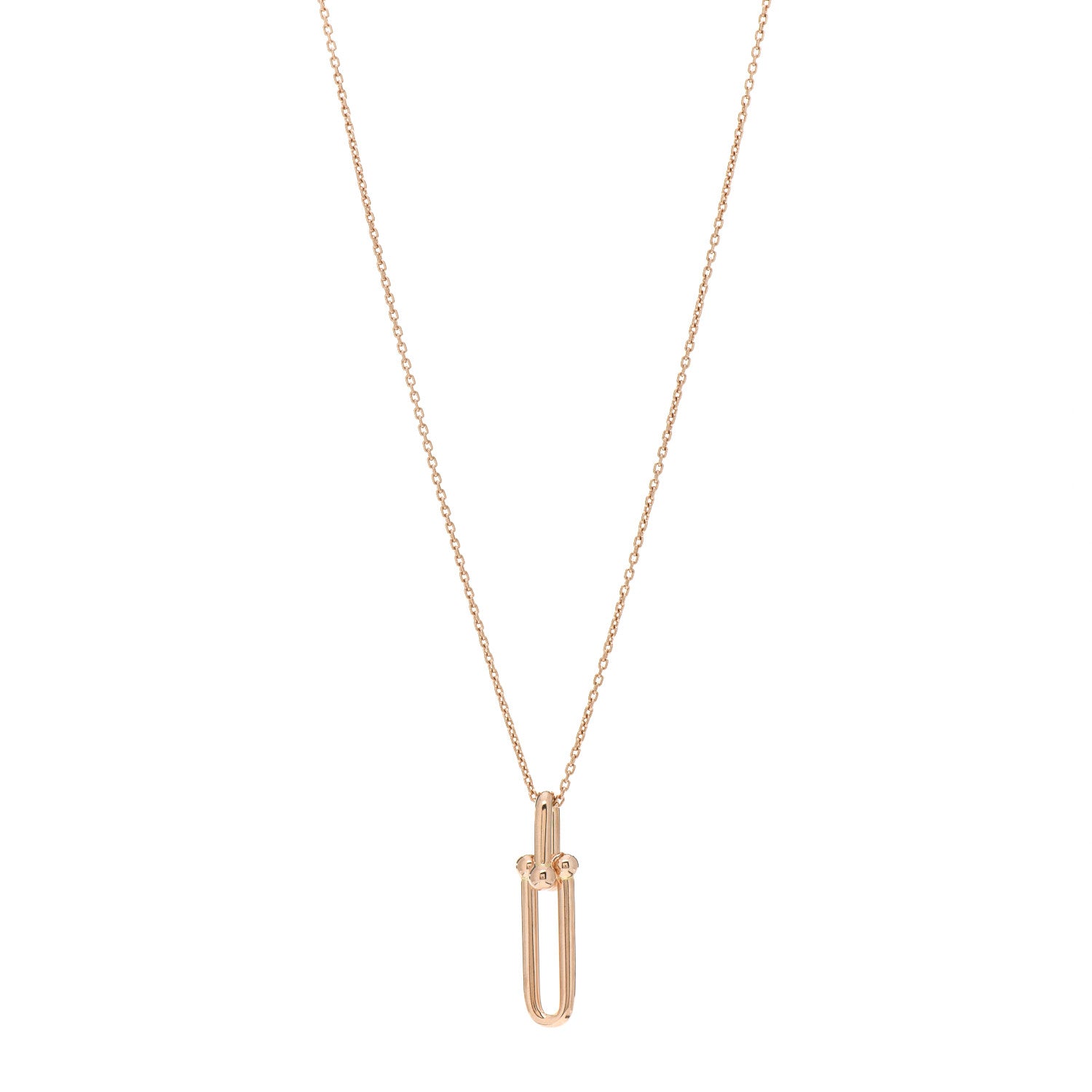 Tiffany 18K Rose Gold HardWear Link Pendant Necklace 1 of 5