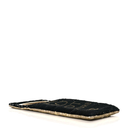 Chanel Sequin Do Not Disturb Minaudiere Clutch Black Gold 4 of 9