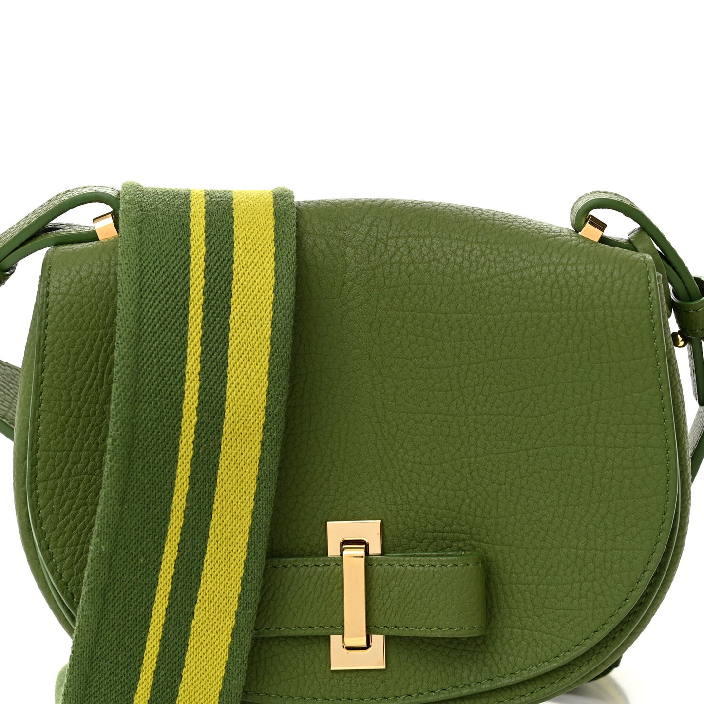 Crispy Calfskin Mini Le Mutin Saddle Bag Green