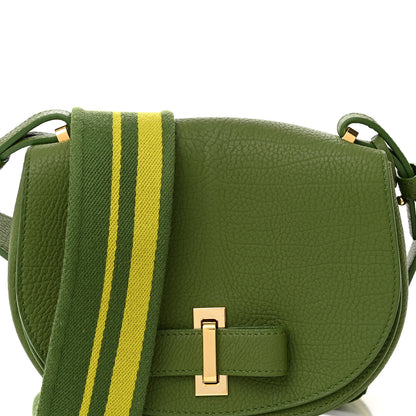 Delvaux Crispy Calfskin Mini Le Mutin Saddle Bag Green 8 of 10