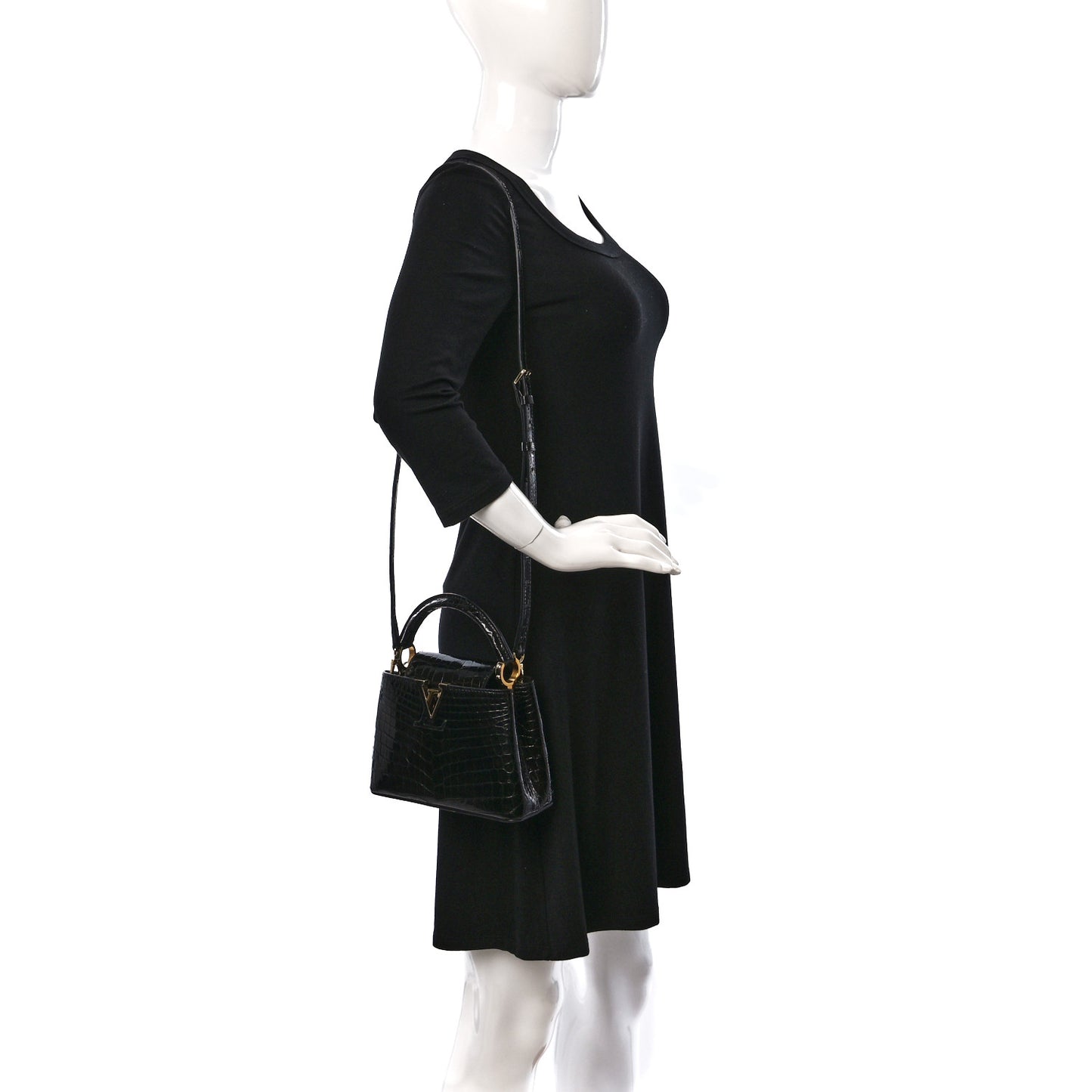 Crocodile Mini Capucines Black