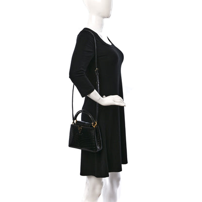 Louis Vuitton Crocodile Mini Capucines Black 2 of 11