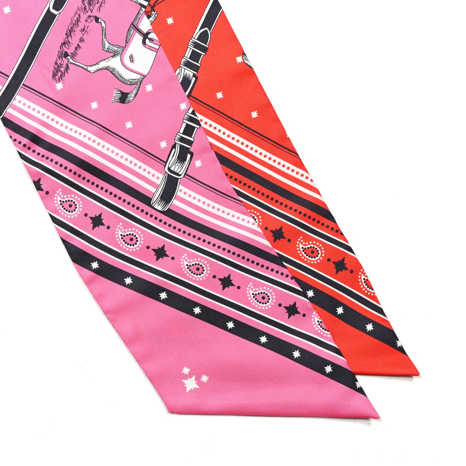 Hermes Silk Couvertures et Tenues de Jour Bandana Maxi Twilly Slim Rose Vif Rouge Vermillon 2 of 4