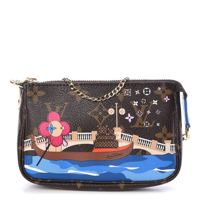 Louis Vuitton Monogram 2019 Christmas Animation Mini Venice Pochette Accessories Blue 1 of 8