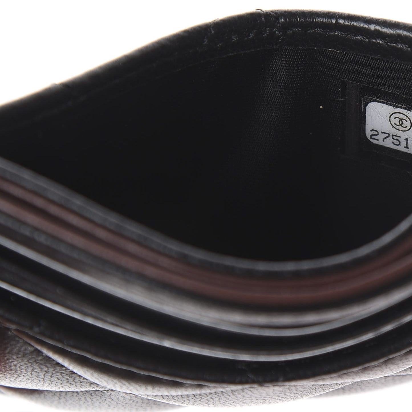 Lambskin Quilted Card Holder Black