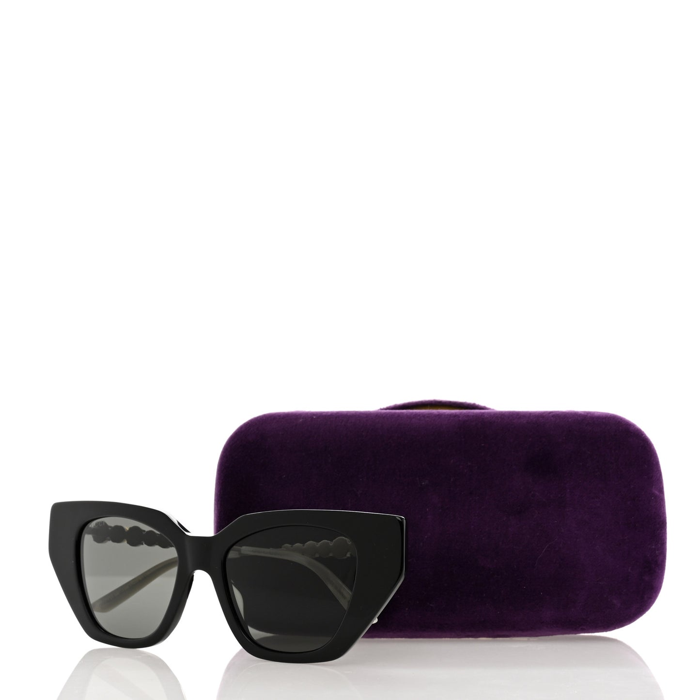 Acetate Crystal Embellished Cat Eye Sunglasses GG0641S Black