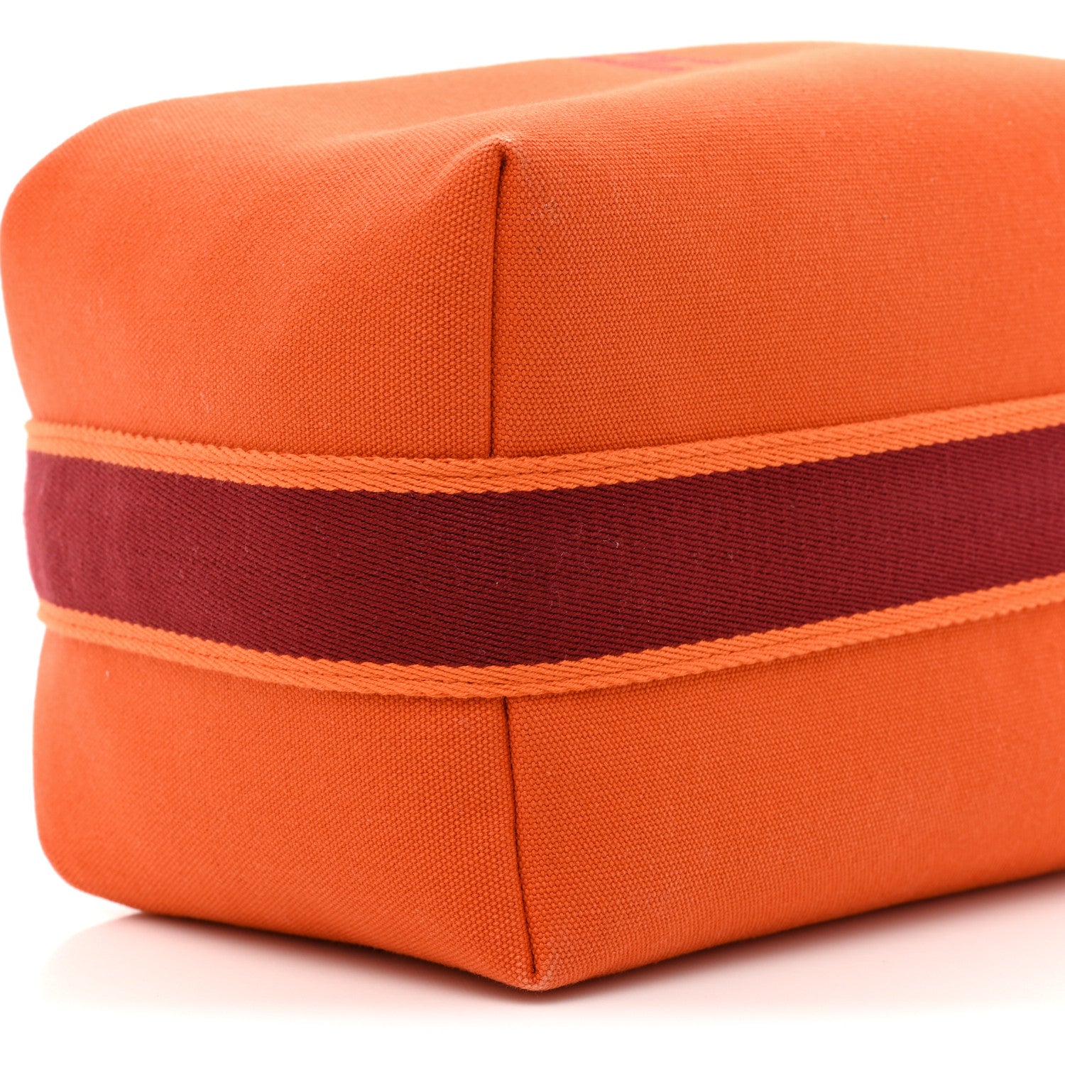 Hermes Canvas Large Bride-A-Brac Pouch Orange Feu Burgundy 8 of 15