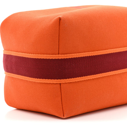 Hermes Canvas Large Bride-A-Brac Pouch Orange Feu Burgundy 8 of 15