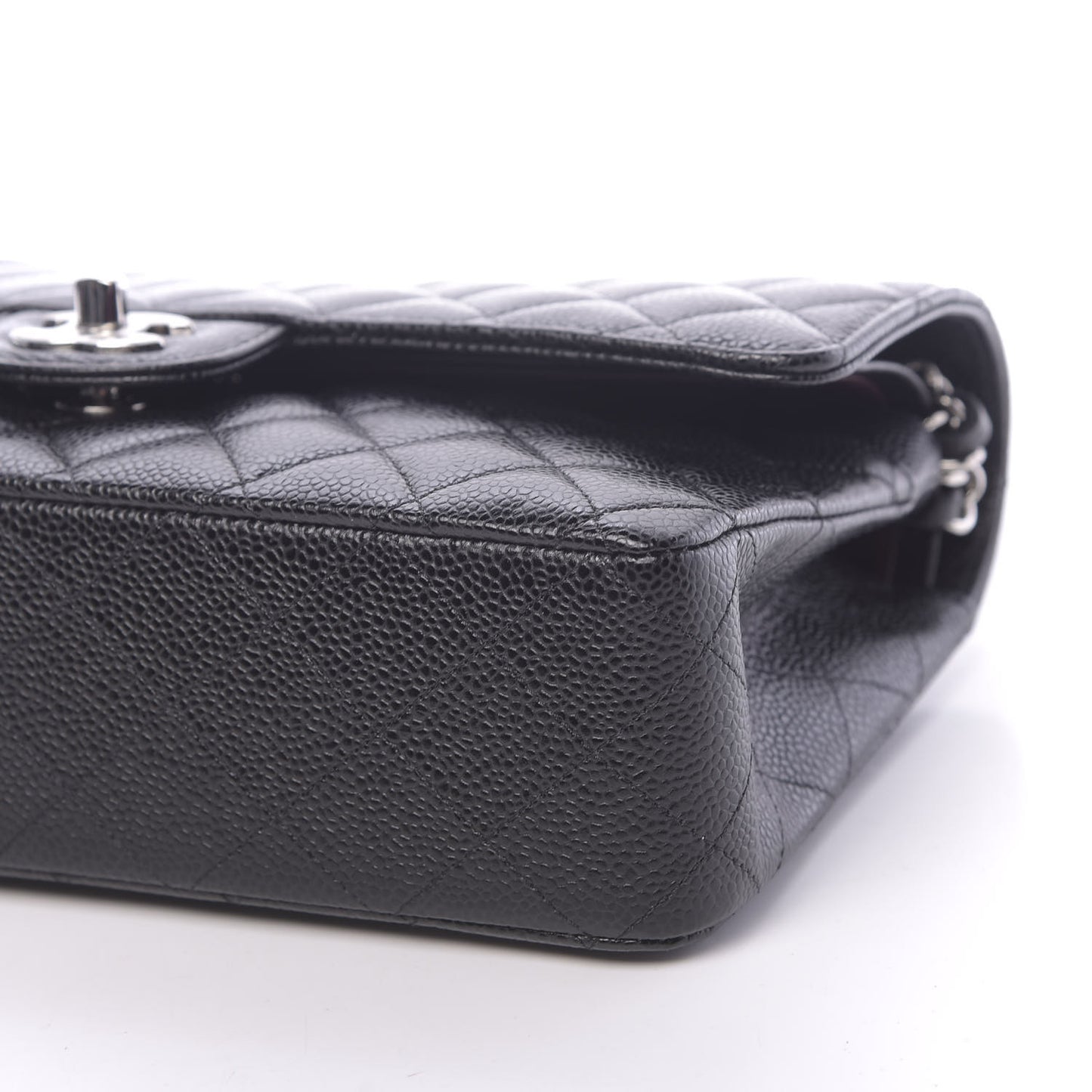 Caviar Quilted Medium Double Flap Black