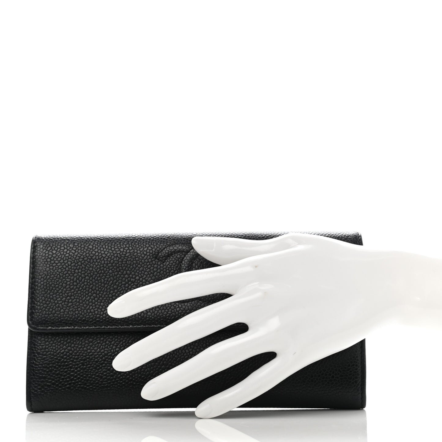 Caviar Timeless CC Large Gusset Flap Wallet Black