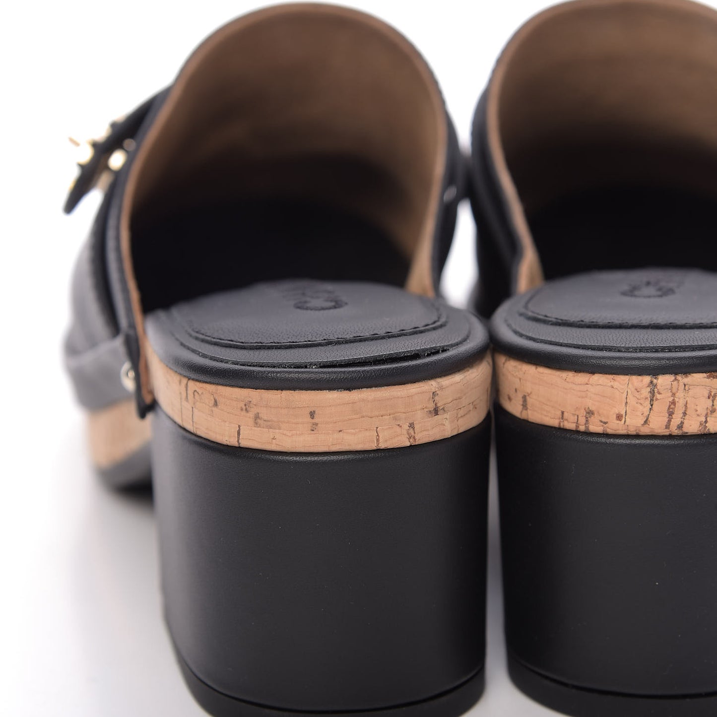 Calfskin CC Turn Lock Clogs 35 Black