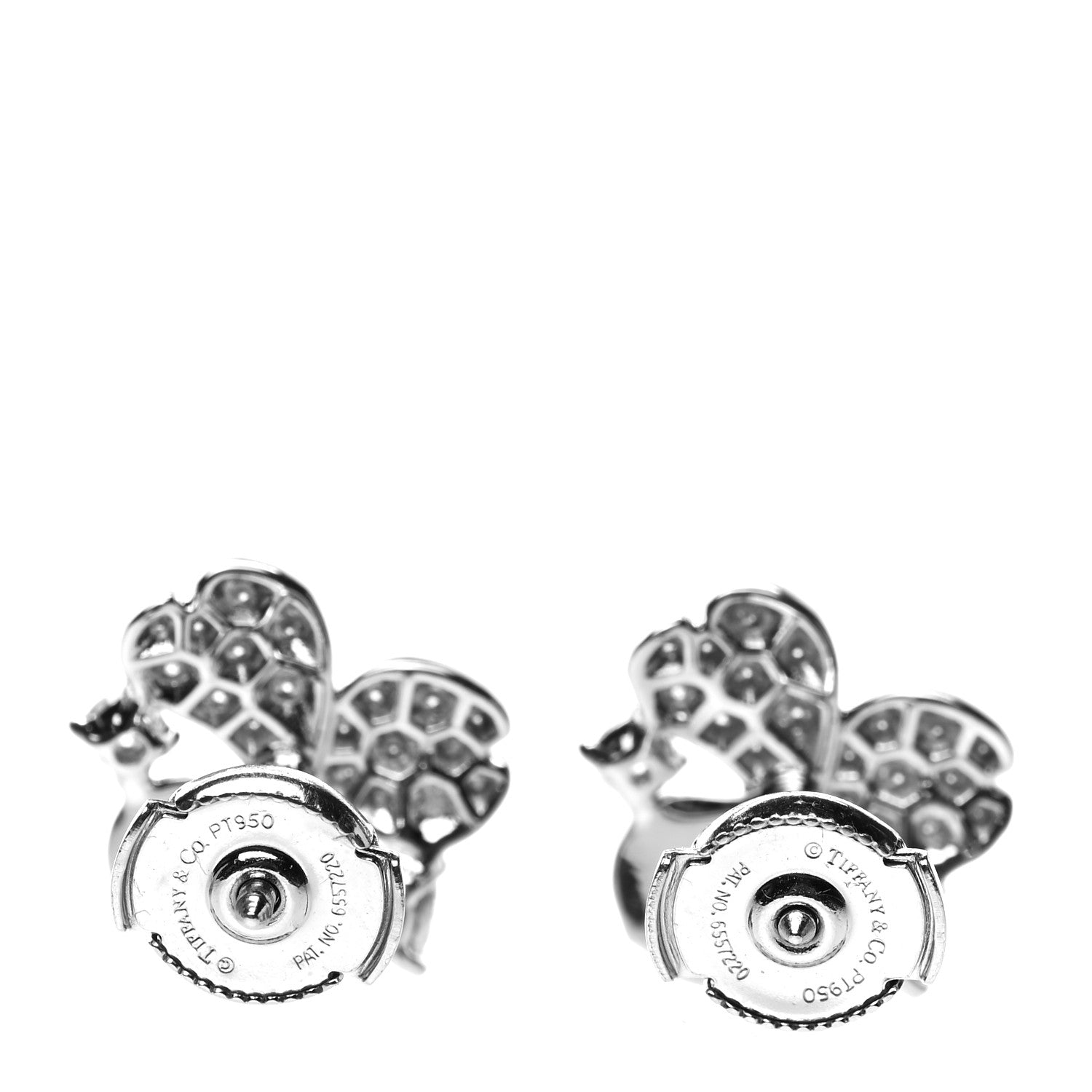 Tiffany Platinum Diamond Paper Flowers Cluster Earrings 3 of 5