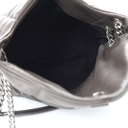 Saint Laurent Lambskin Quilted Small Loulou Puffer Monogram Chain Satchel Concrete 5 of 14