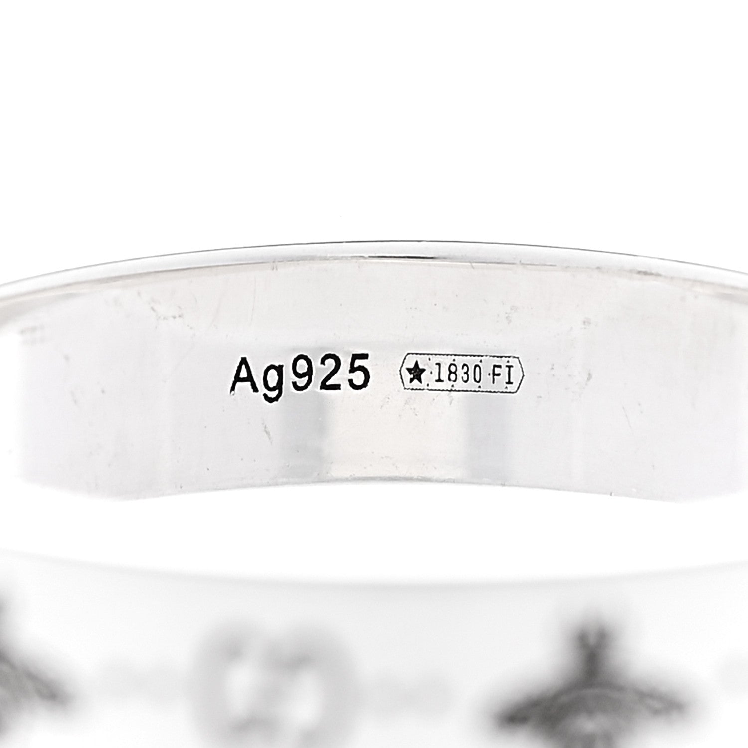 Gucci Sterling Silver Narrow Bee Ring 54 6.75 5 of 7