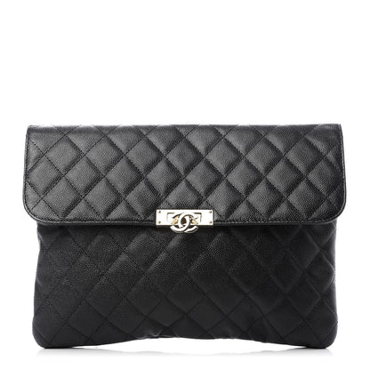 Chanel Caviar Quilted Medium Golden Class Pouch Black 1 of 7