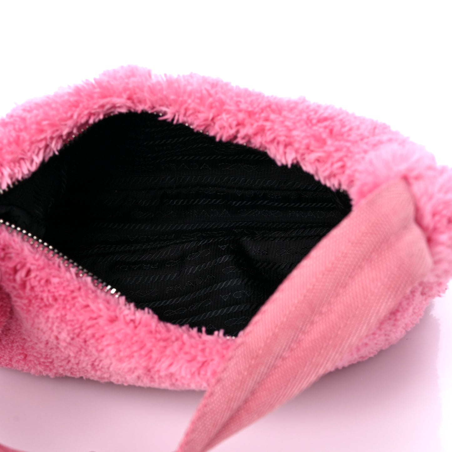 Terry Cloth Mini Re-Edition 2000 Bag Petalo Black