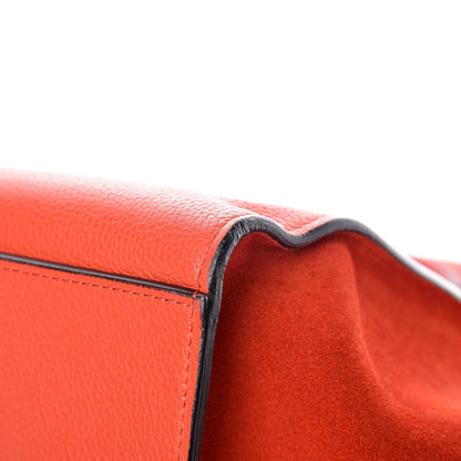 Celine Drummed Calfskin Suede Medium Trapeze Vermillion 8 of 21