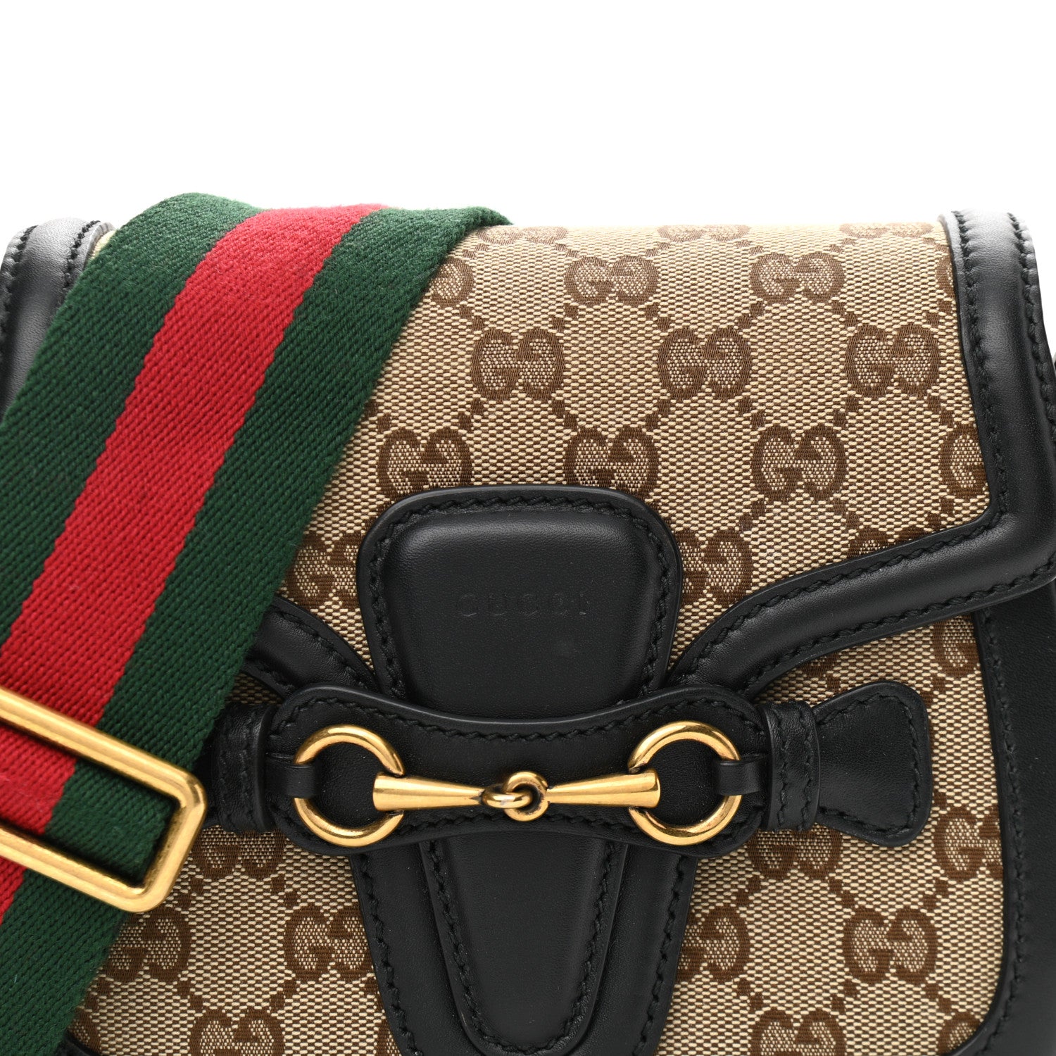Gucci Monogram Small Lady Web Shoulder Bag Beige Black 9 of 11