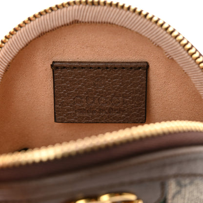 Gucci GG Supreme Monogram Web Ophidia Round Coin Purse Beige New Acero 6 of 8