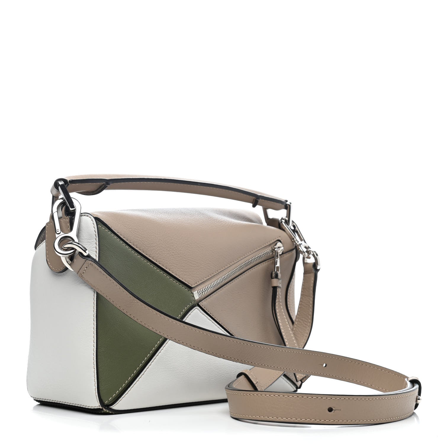 Loewe Calfskin Medium Puzzle Bag Sand Avocado Green 2 of 4