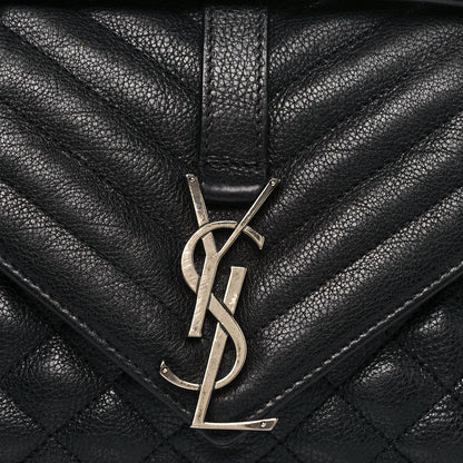 Saint Laurent Sheepskin Tri-Quilt Monogram Medium College Bag Black 9 of 20
