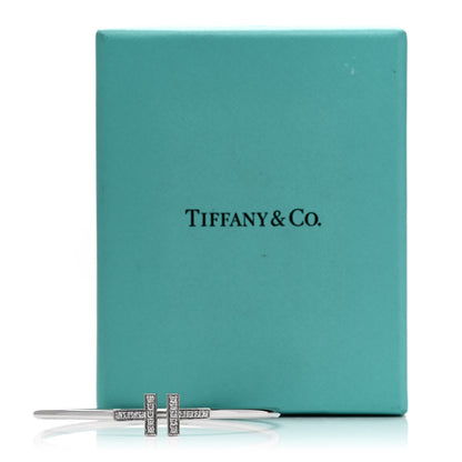 Tiffany 18K White Gold Diamond T Wire Bracelet 4 of 4
