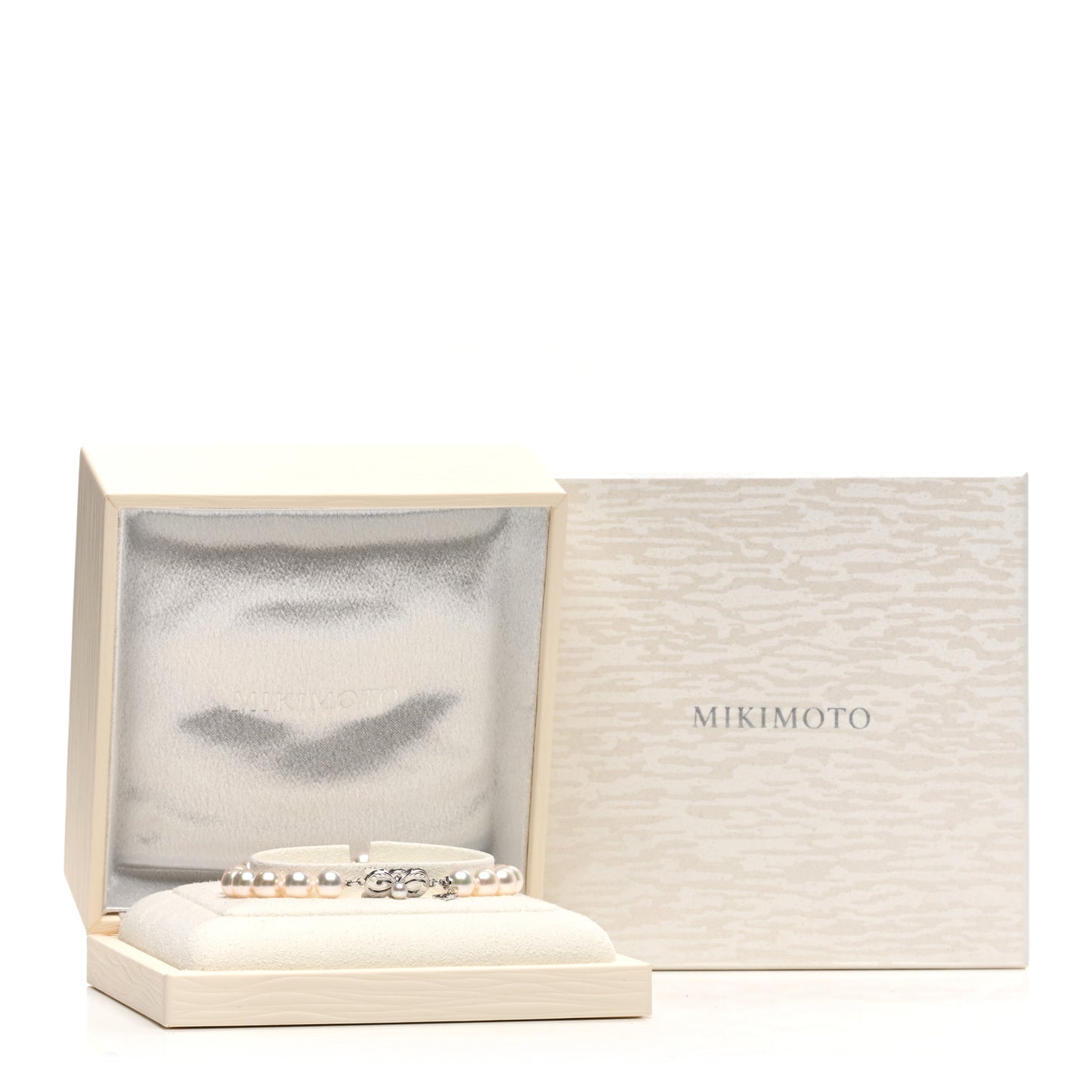 18K White Gold Akoya Cultured Pearl 7.5-8mm Strand Bracelet