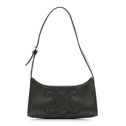 Celine Smooth Calfskin Cuir Triomphe Shoulder Bag Black 1 of 9