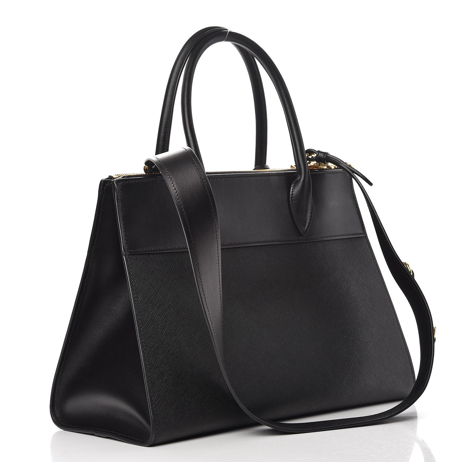 Prada Saffiano City Calfskin Paradigme Bag Black 4 of 9