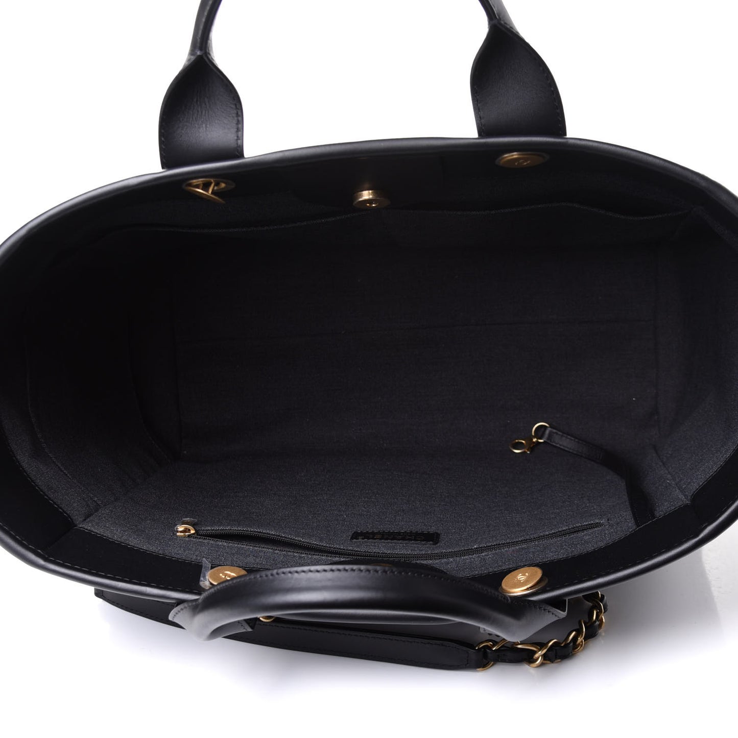 Calfskin Medium Deauville Tote Black