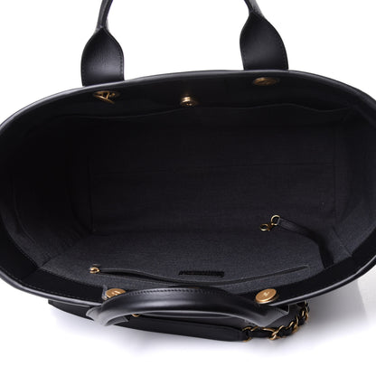 Chanel Calfskin Medium Deauville Tote Black 4 of 5