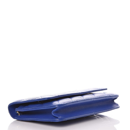 Chanel Lambskin Quilted Wallet On Chain WOC Blue Fonce 4 of 13