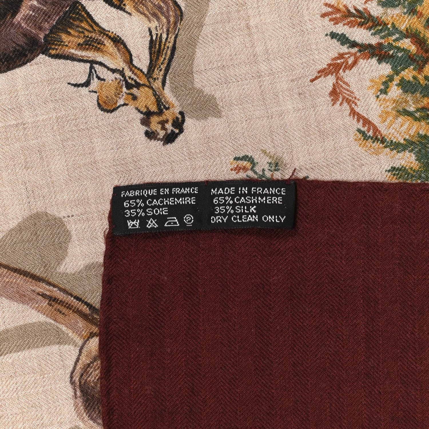 Hermes Cashmere Silk Champignons Shawl 140 4 of 4