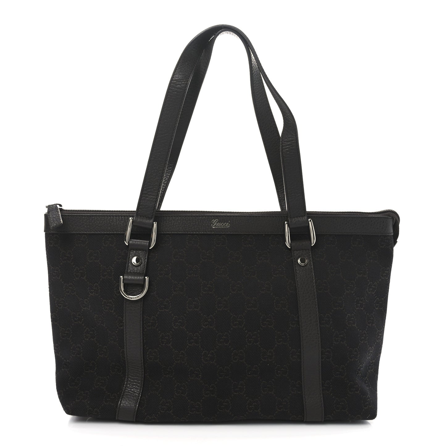 Denim Monogram Medium Abbey Tote Dark Brown