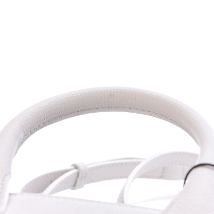 Burberry Grainy Calfskin House Check Small Banner Tote Chalk White 13 of 13