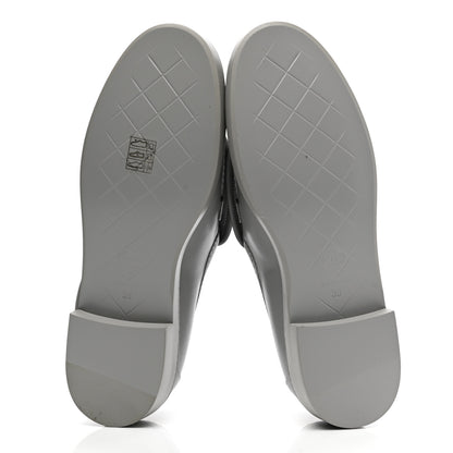 Chanel Lambskin Quilted CC Turnlock Loafers 39 Grey 5 of 9