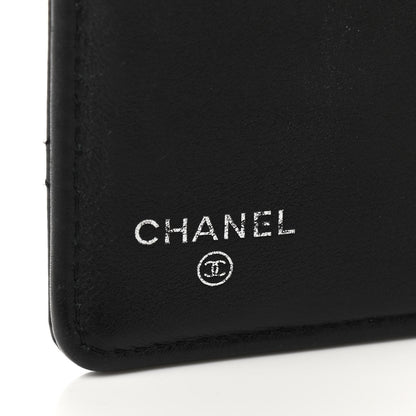 Chanel Striated Patent Yen Wallet Black 6 of 8