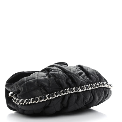 Chanel Washed Lambskin Quilted Medium Chain Around Messenger Black 4 of 9
