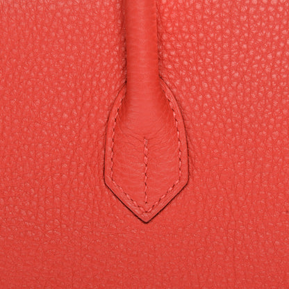 Hermes Taurillon Clemence Birkin 35 Rouge Pivoine 31 of 34