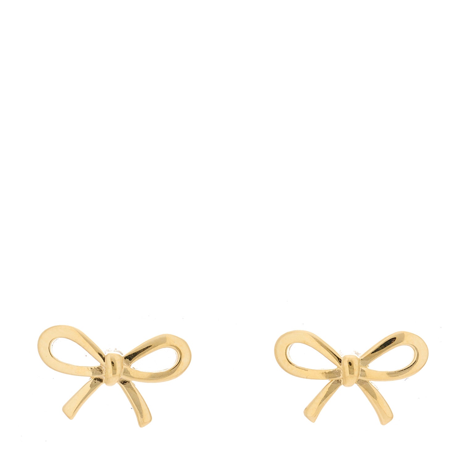 Tiffany 18K Yellow Gold Bow Earrings 1 of 4