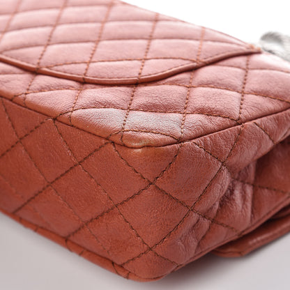 Chanel Glazed Lambskin Quilted Medium Double Flap Bijoux Chain Dark Orange 12 of 17