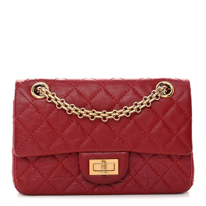 Chanel Aged Calfskin Quilted 2.55 Reissue Mini Flap Red 1 of 10