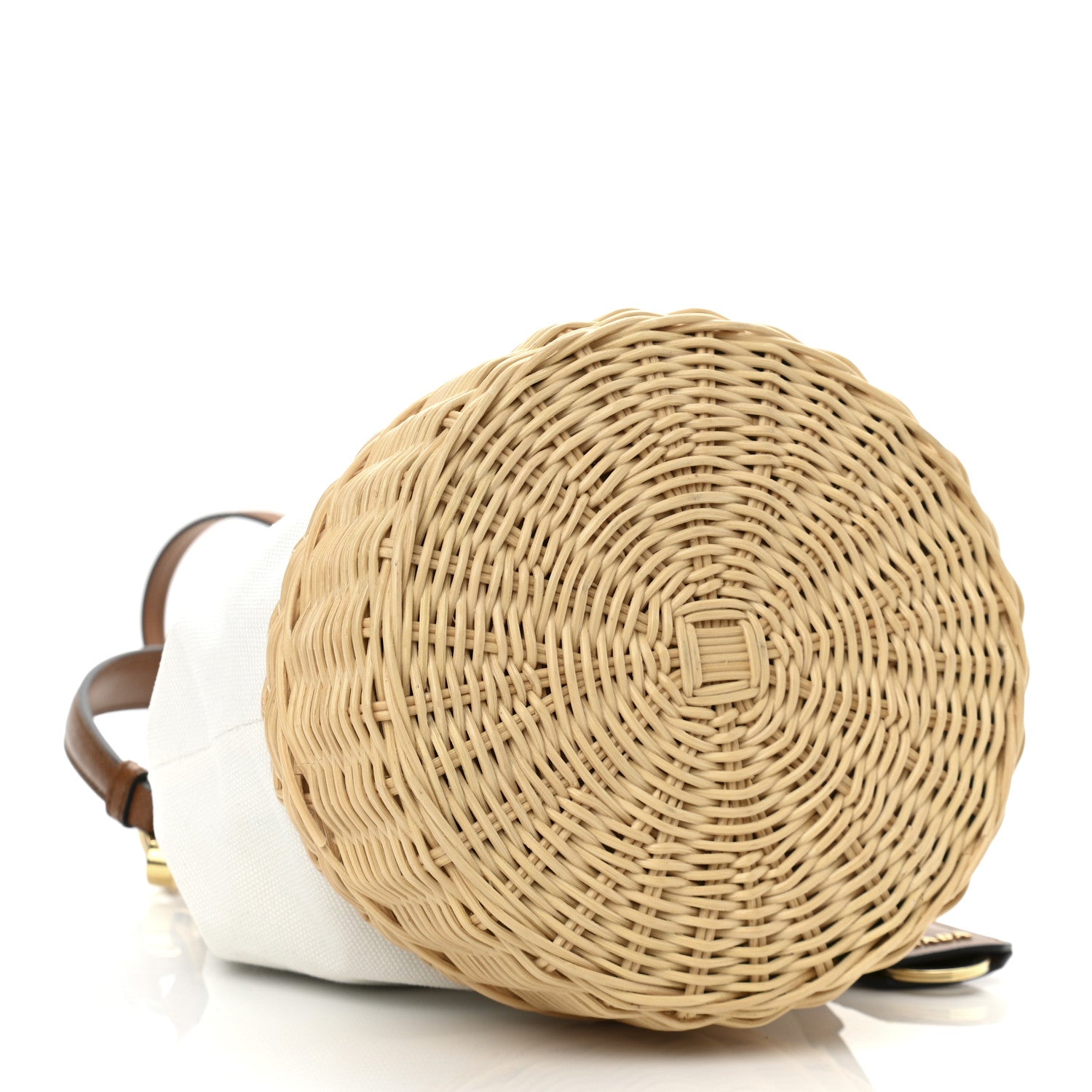 Prada Wicker Canvas Bucket Bag Naturale 4 of 14